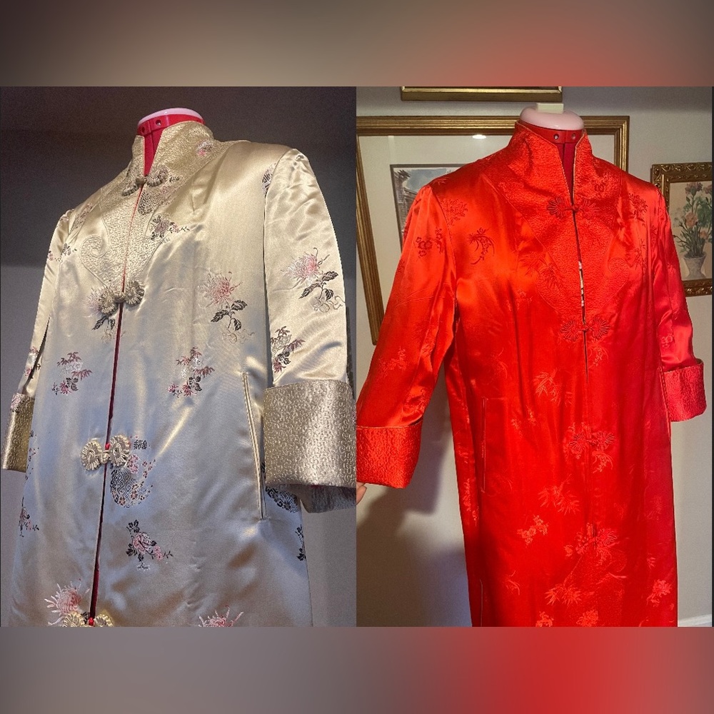 Stunning Reversible Vintage Asian Patterned House… - image 1